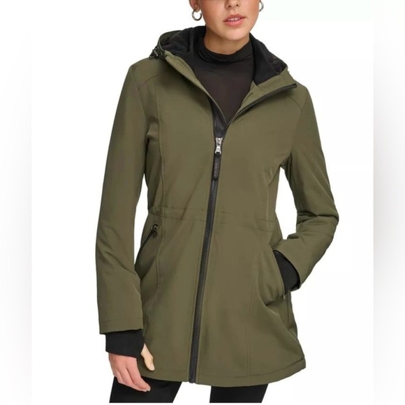 Calvin Klein Jackets & Blazers - Calvin Klein ~Women's Hooded Faux-Fur-Lined Anorak Raincoat~ XXSP~ Olive ~NWT